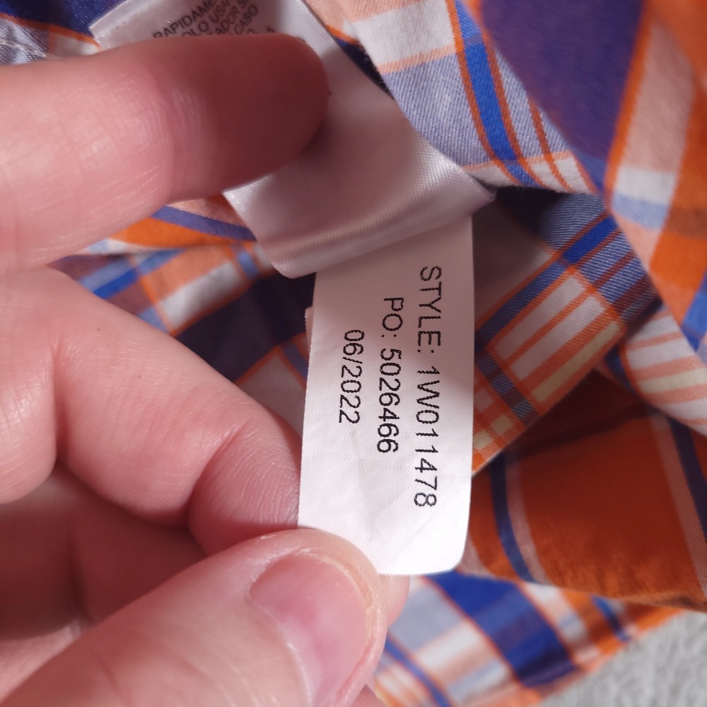 Vineyard Vines Shirt Mens XL Orange Blue Plaid On-The-Go Performance Button Down - Picture 9 of 11